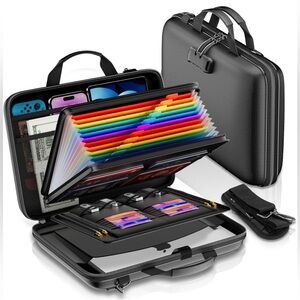 Fireproof Document Organizer with Lock, Hard-Shell Case Fireproof Document Box